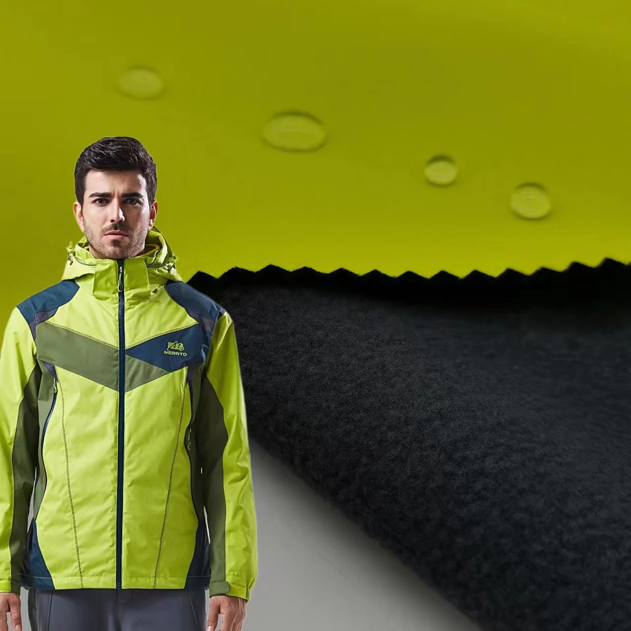 100% Polyester Softshell Plain Breathable Waterproof Windproof TPU Bonded Fleece 3 Layer Softshell Fabric For Jacket