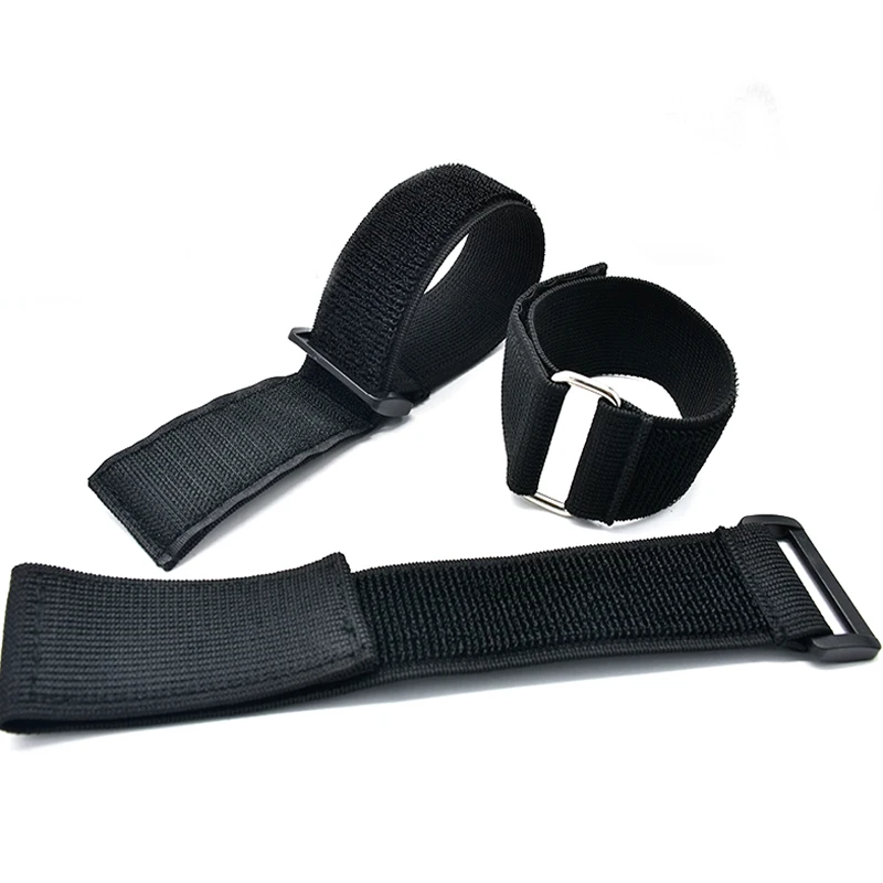 Factory 100% Nylon Black Unnapped non-slip elastic adjustable hook and loop strap