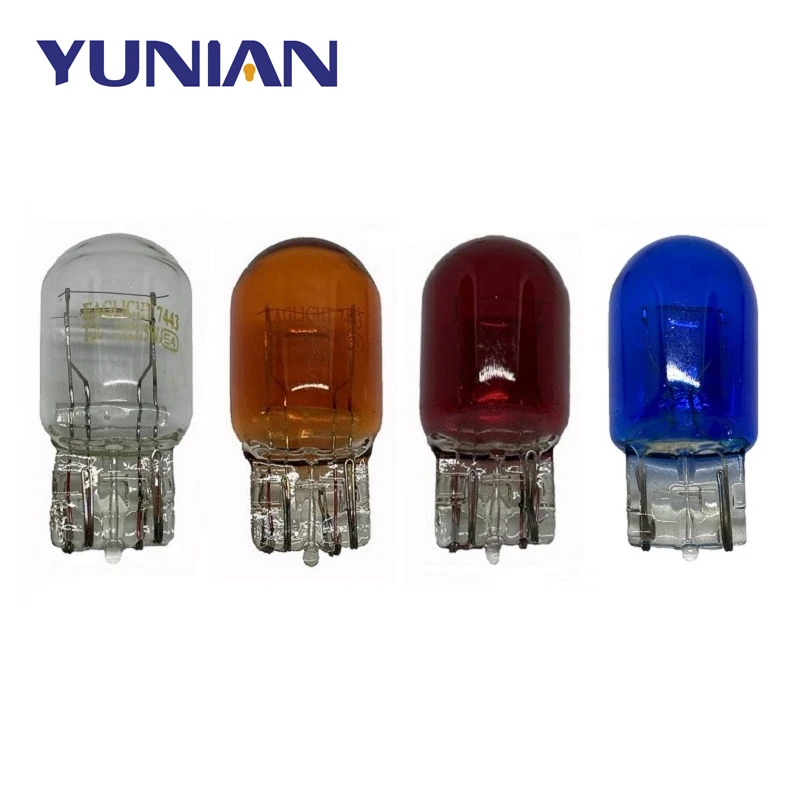 T20 7440 7443 WY21W W21W Halogen Bulbs 7443 W21/5W T20 Super Bright Backup Reversing Light for Car Signal Lamp 12V amber Red