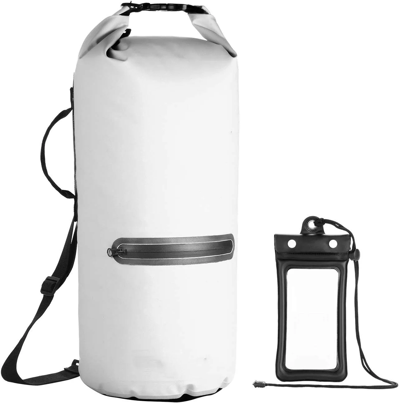 Waterproof Dry Bag, 2L 5L 10L 20L 30L 40L Roll Top Compression Sack with Phone Dry Bag Case and Long Adjustable Shoulder Strap