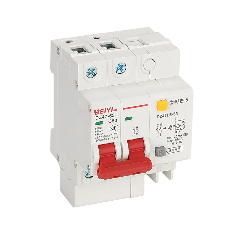 manufacturer rcbo circuit breaker good price DZ47LE 1P+N 2P 3P 4phase 6-63A  type a b c universal