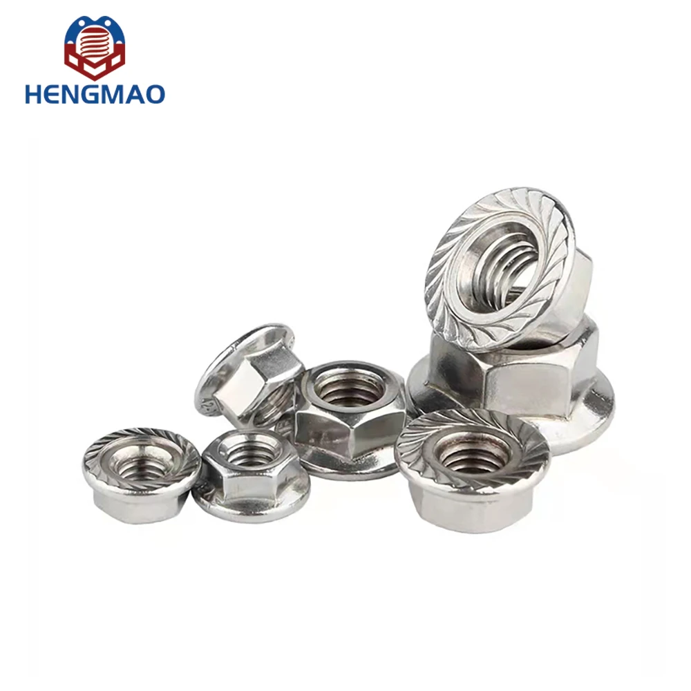 Factory Price A2 A4 Anti Rust DIN6923 M6 M8 M10 Serrated Flange Nuts hex flange nut