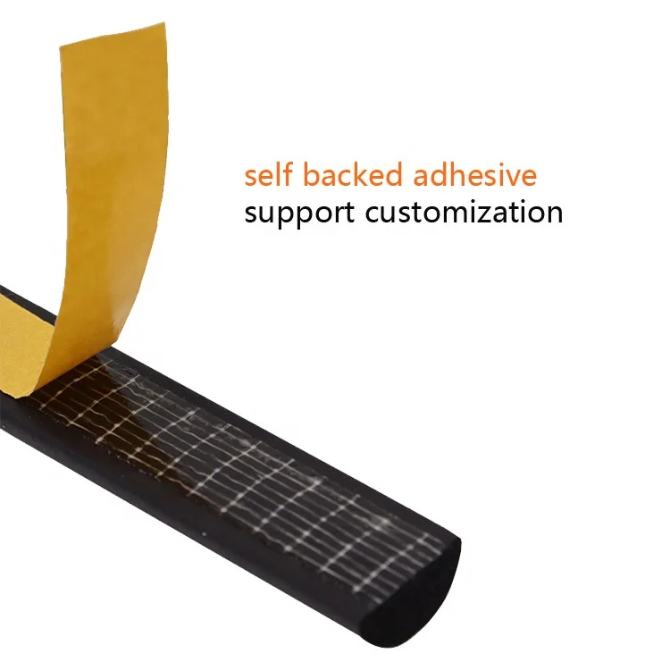 Sound insulation weatherproof anti-aging 3m backed self-adhesive window door epdm self adhesive sponge foam rubber seal strip