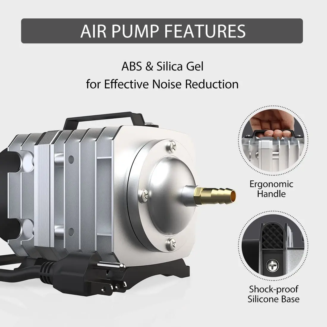 
Electromagnetic Commercial Air Pump 1110GPH 50W 8 Outlets 110V for Fish Tank Aquaponics and Hydroponic Systems by VIVOHOME 