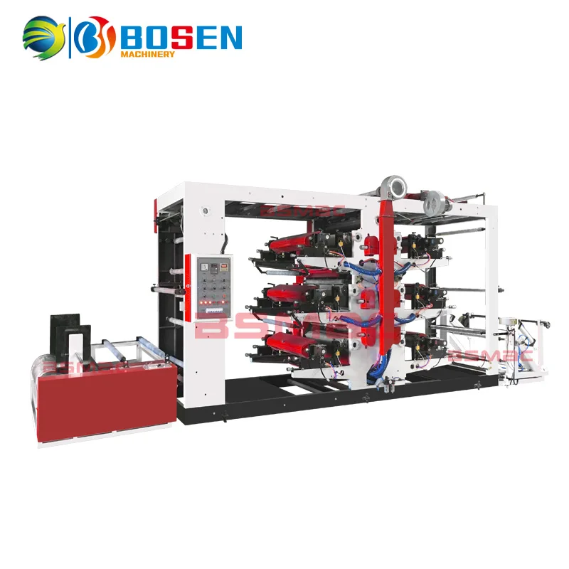 BSYT-6600 High Quality 6 Colour Printer Film Plastic Non Woven Flexo Printing Machine Price