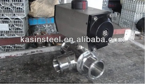 DN50 SS304 SS316L сети переменного тока три 3 Way T порт L тип наружной резьбой гидравлический шаровой клапан управления