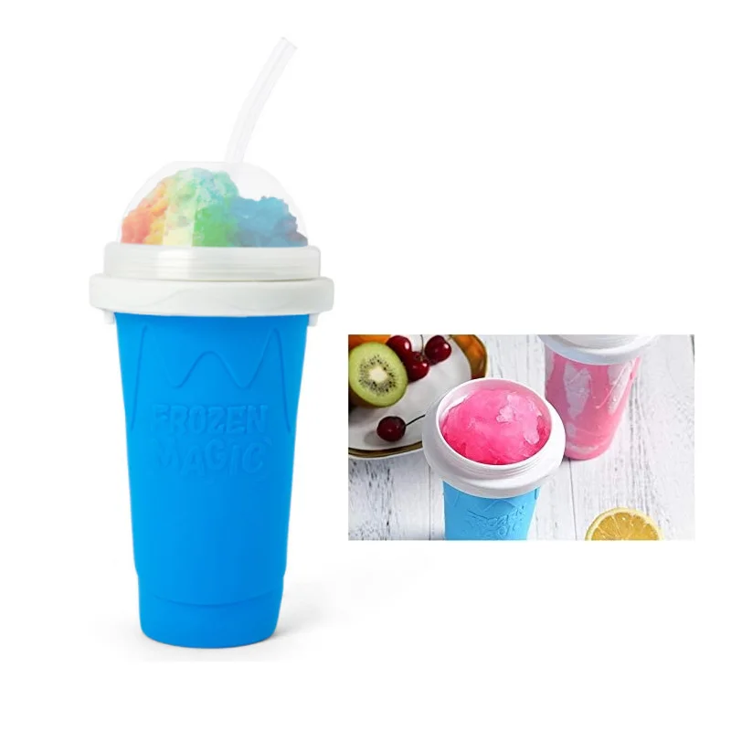 Homemade Ice Slushy Maker Cup Magic Quick Frozen Smoothie Cup with Lid and Straw