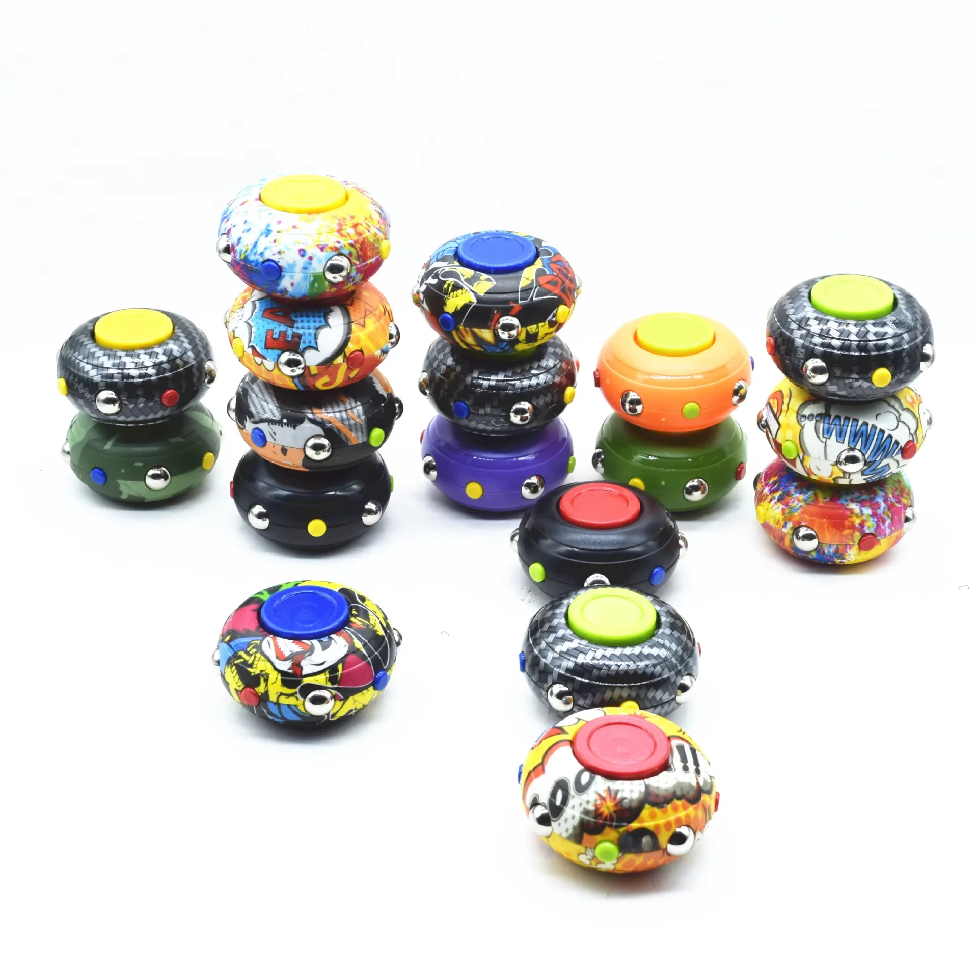 Multi Color EDC Anti Stress Press Button Rolling ball Fidget Pad Toy Fidget Spinner