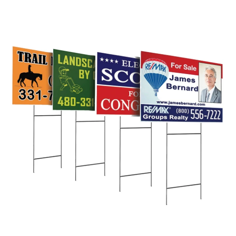Manufacturer Hot Selling Custom Restaurant Corrugated Plastic Security Yard Sign with stakes