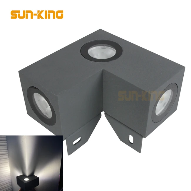 waterproof warm white blue corridor bridge building 2side 3 side 4 sides landscape lamp led outdoor corner light 6W 9W 12W