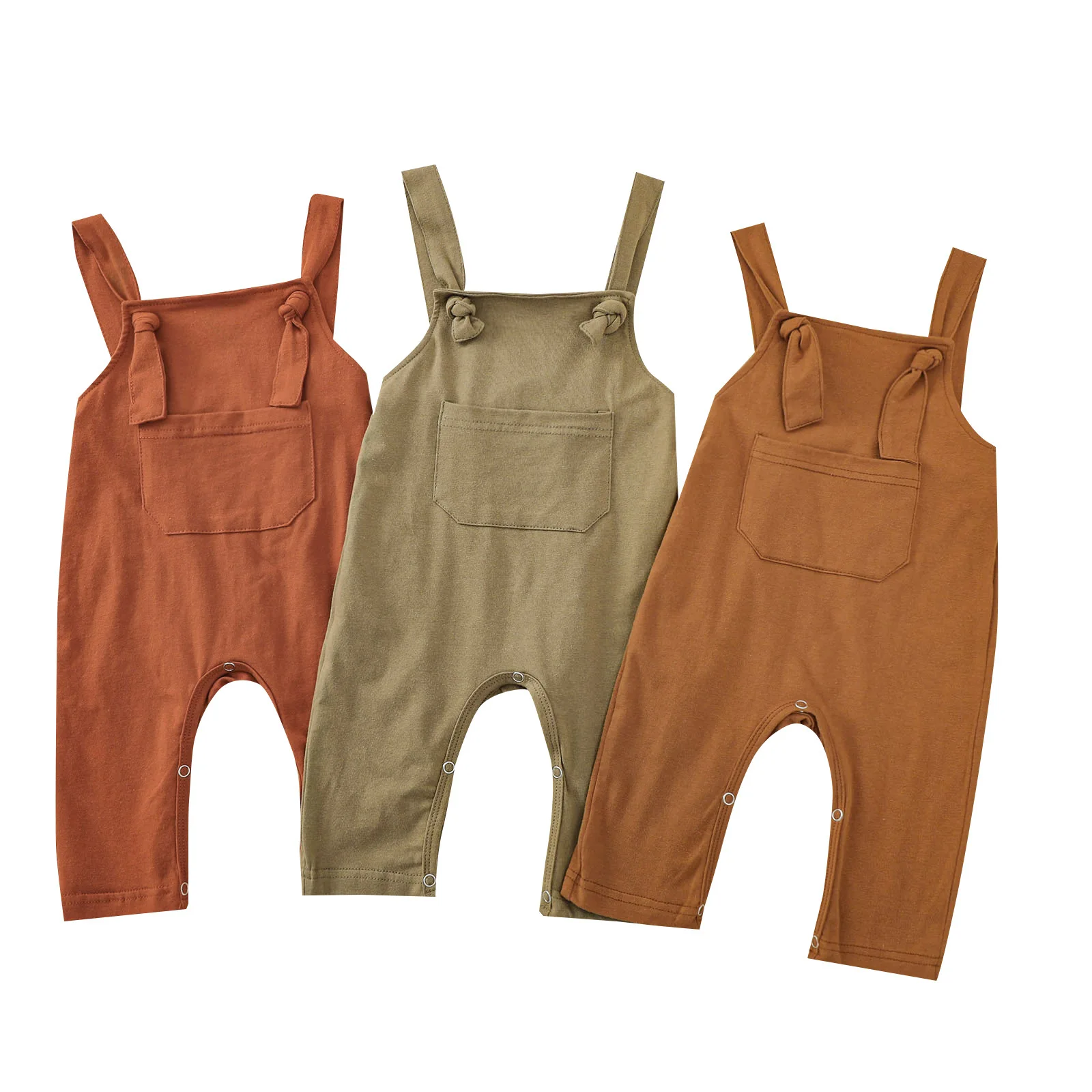 Newborn Clothes Romper Ribbed Bodysuit Waffle Baby Sleeveless Summer Fashion Plain Cotton Baby Boy Dungarees