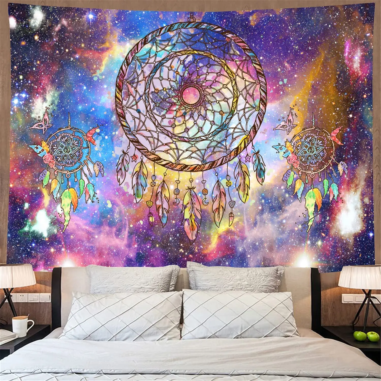 2023 Hot sale wholesale digital printing moon phase spiritual Bohemian blue sun moon tapestry psychedelic Tapiz wall hanging