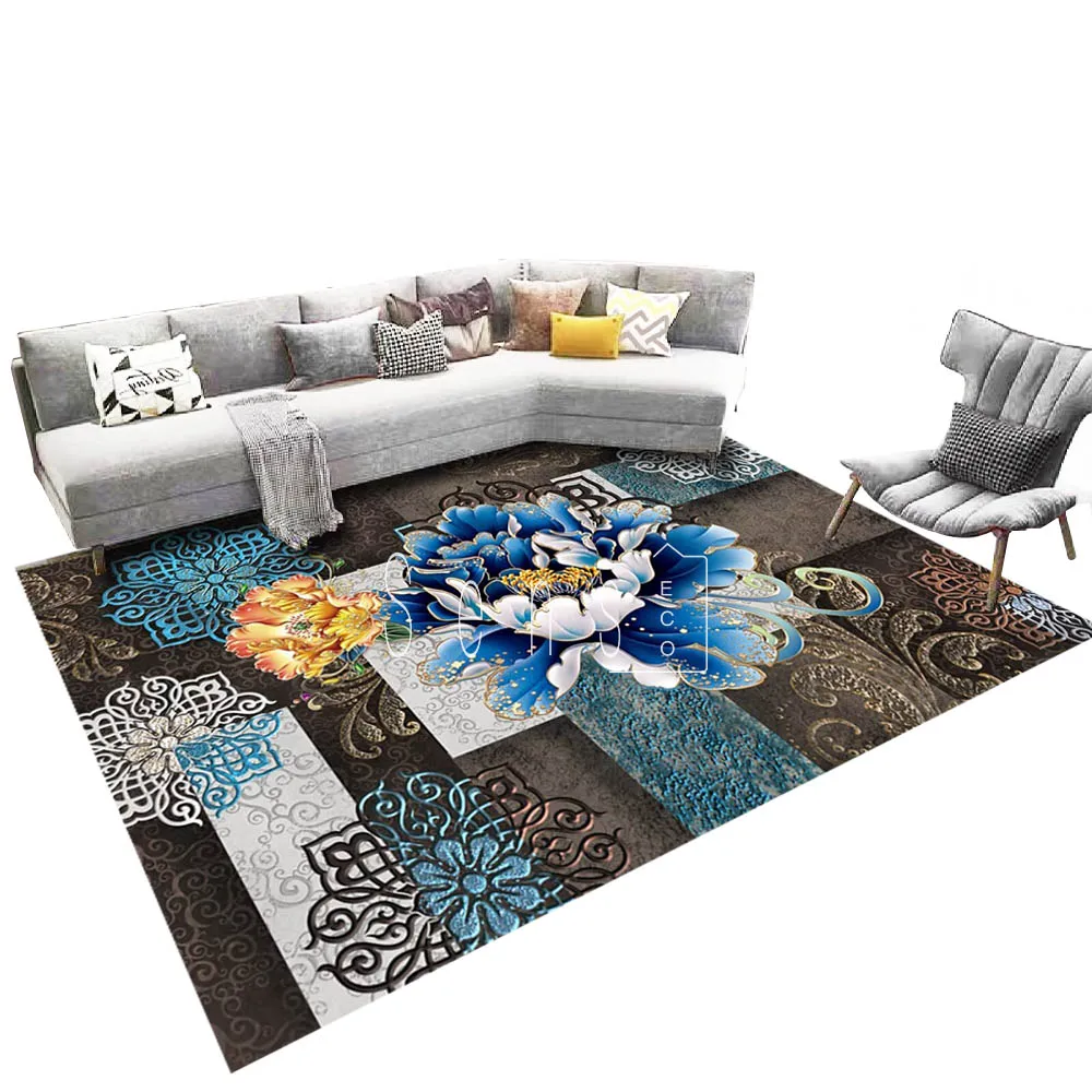 Eco-friendly Custom Tufted Faux Wool Rugs Carpets Living Room Machine Washable Polyester Center Rug Carpet