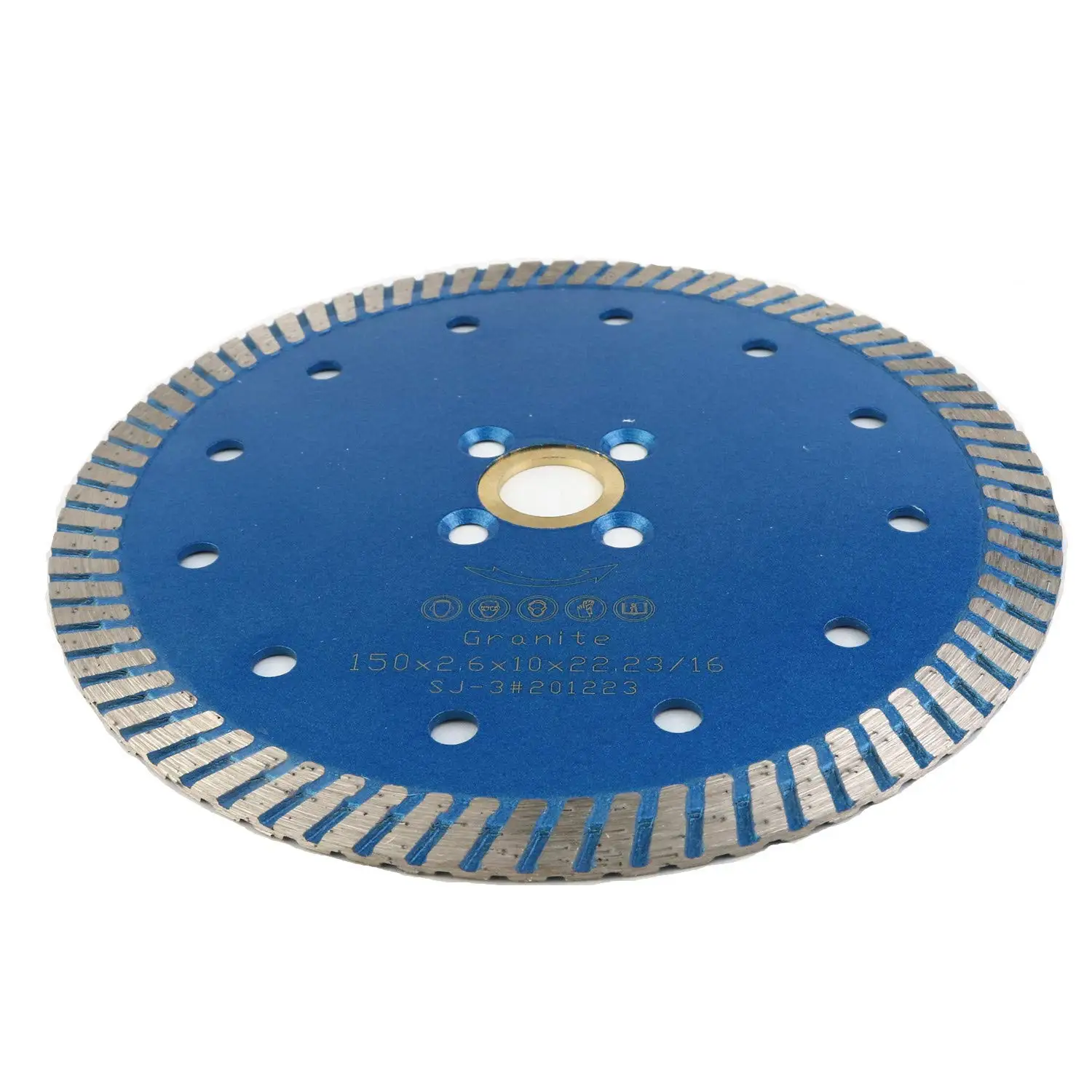 Hot Press 6 Inch Dry Continuous Rim Cutting Granite Marble Diamond Saw Blade with 7/8 Inch Arbor