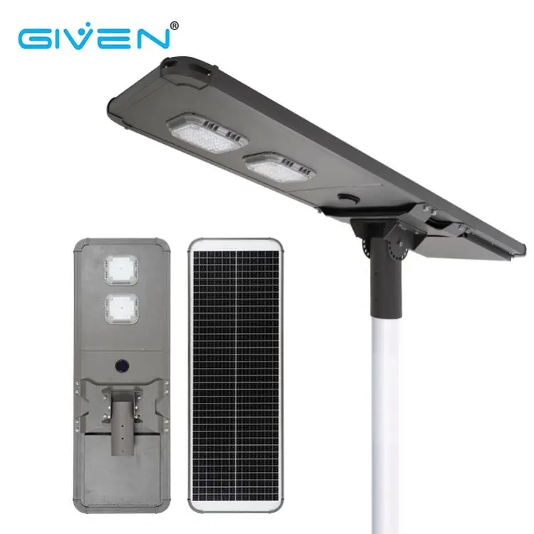 New Product Aluminum Outdoor Rainproof Ip66 80W 100W High Lumen All In One Solar Road Lamp