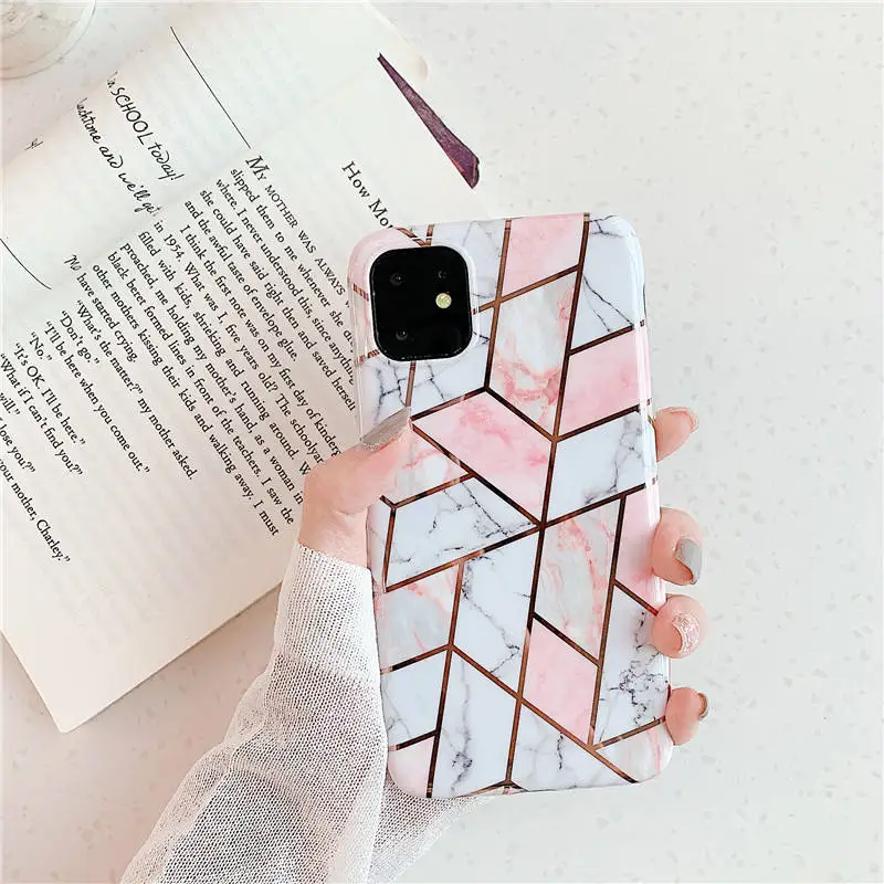Best Selling Luxury Women Marble Electroplated Phone Accessories Mobile Back Cover Phone Case For Iphone 11 12 13 14 Pro Max