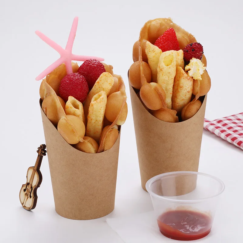 Biodegradable French Fries Holder, Disposable Paper French Fries Cups, Food Grade Charcuterie Cups for all Occasions
