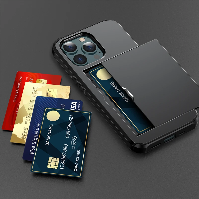 Защитный чехол-бумажник с отделением для карт для iPhone 13 Pro Max, держатель для кредитных карт, чехол для мобильного телефона, чехол для iPhone 12 13 Pro 11 XS Max