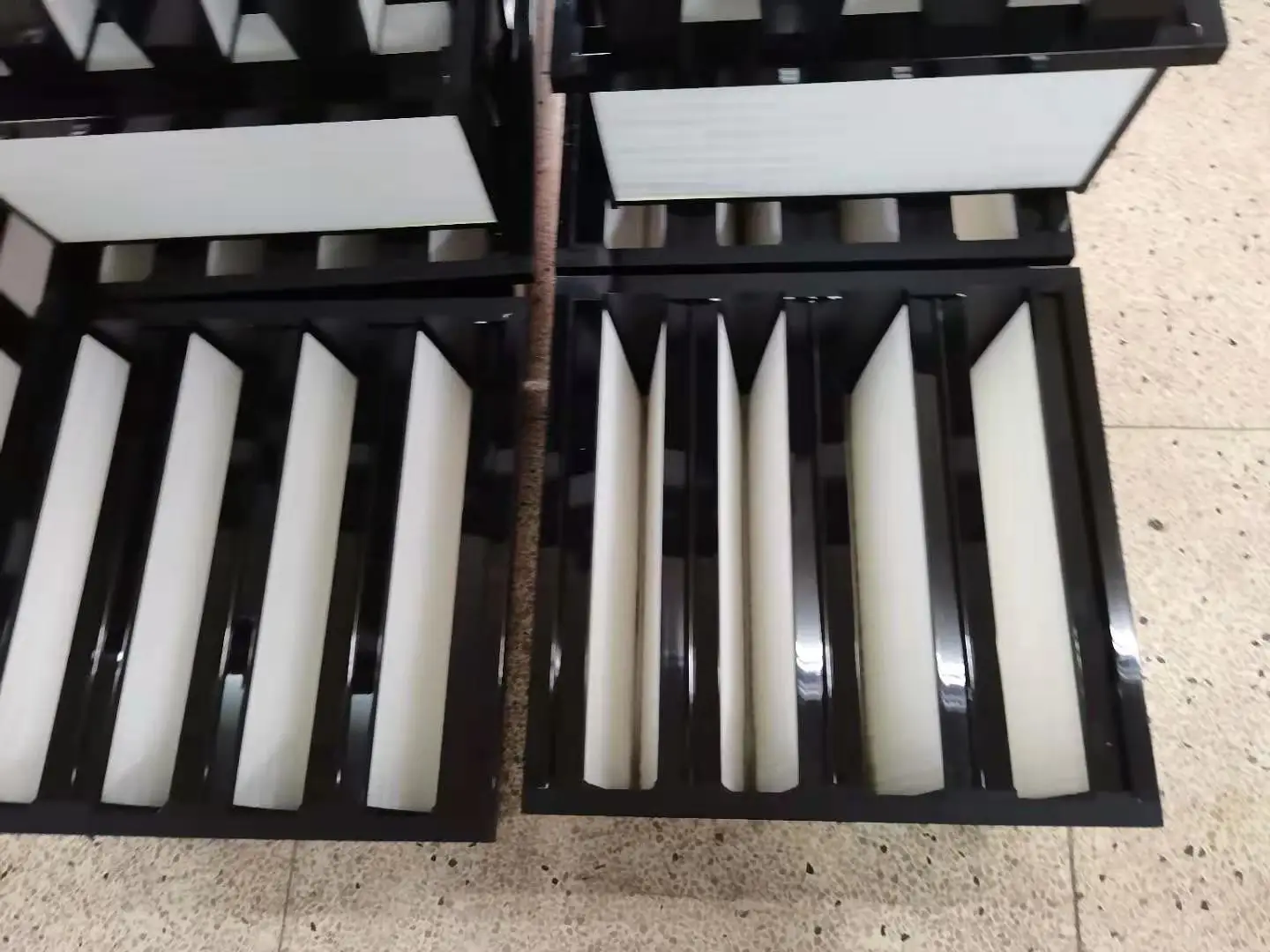 Plastic Frame Combined V Bank Hepa Air Filters For Cleanroom