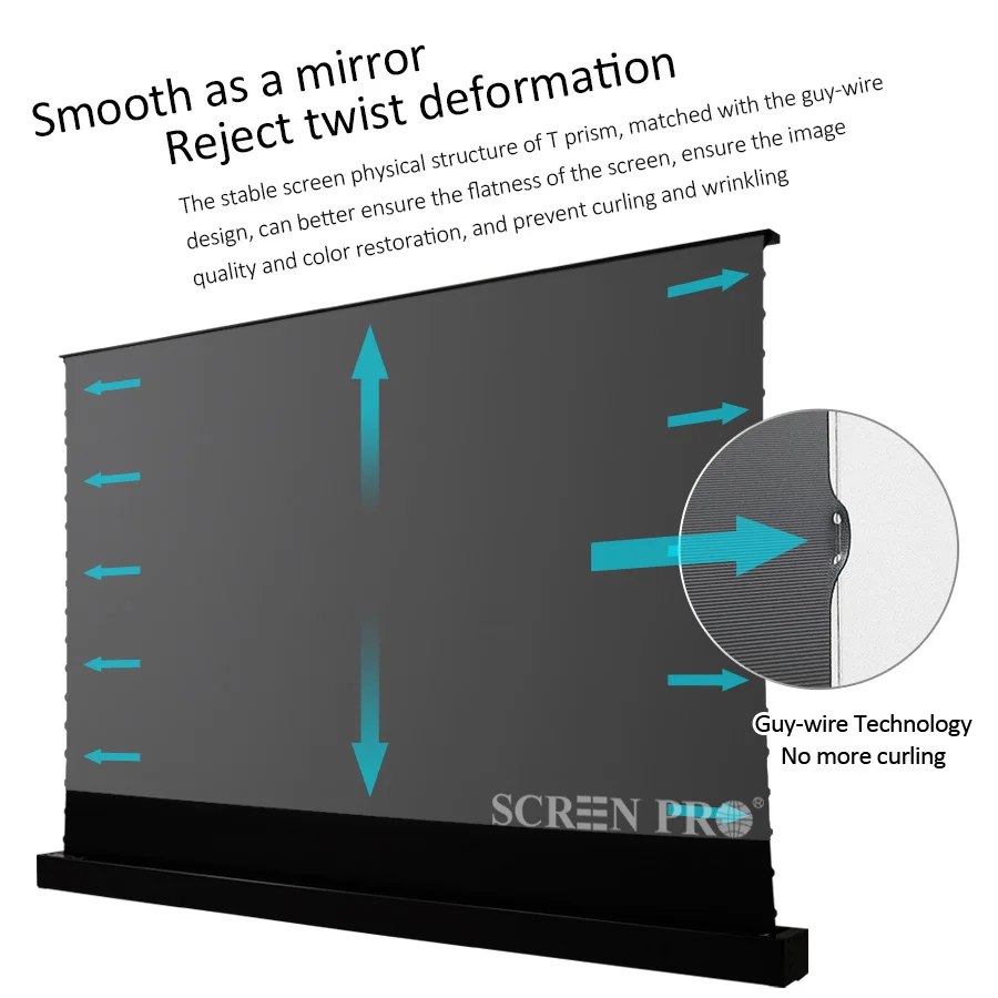 SCREEN PRO 150 inch Motorised Floor Rising ALR Projector Screen Ambient Light Rejecting for Formovie THEATER 4K UST projector