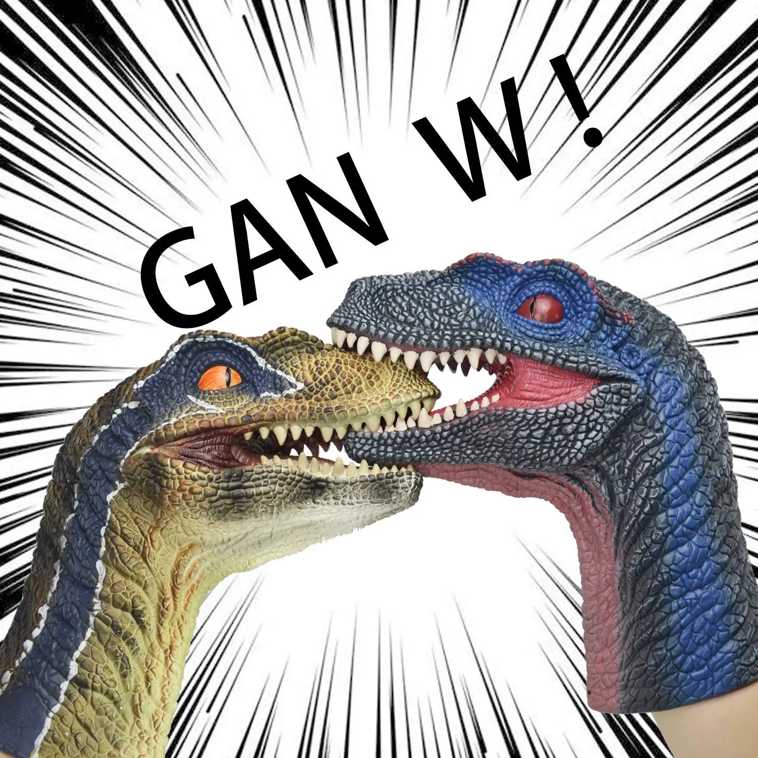 Realistic High Quality Soft PVC Plastic Dinosaur Toys Realistic Eco-friendly Dinosaur Hand Puppet Velociraptor Puppet