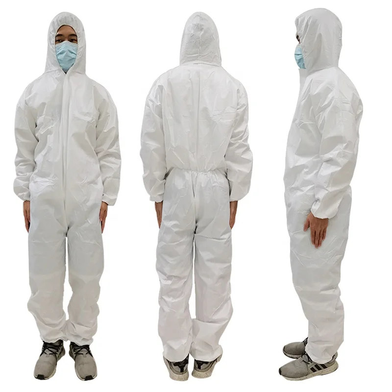 Многоразовый TYVEK 500 комбинезон с капюшоном PP PE моющийся Водонепроницаемый кровяной полноразмерный Костюм & 93/42 / EEC (MDD) EN14126