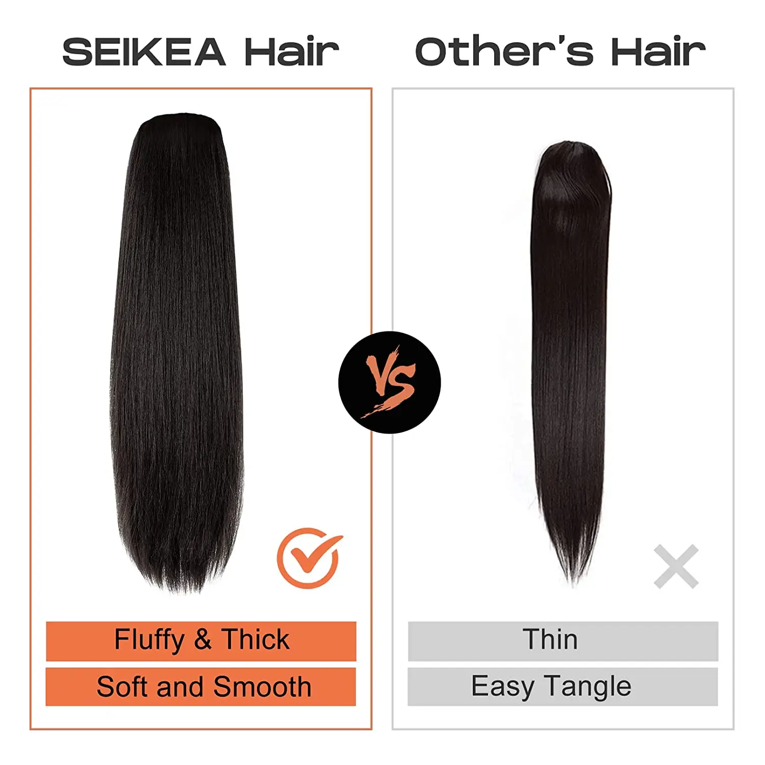 FUJIA 28#34; Ponytail Extensions Drawstring Long Straight  Pony Tail Natural Soft Clip in Hair Extension Synthetic Heat Res