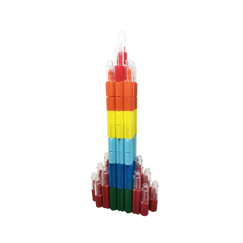 Baby Kids Mini Toys Non toxic Portable Plastic Holder Stacking Buildable Painting Crayon
