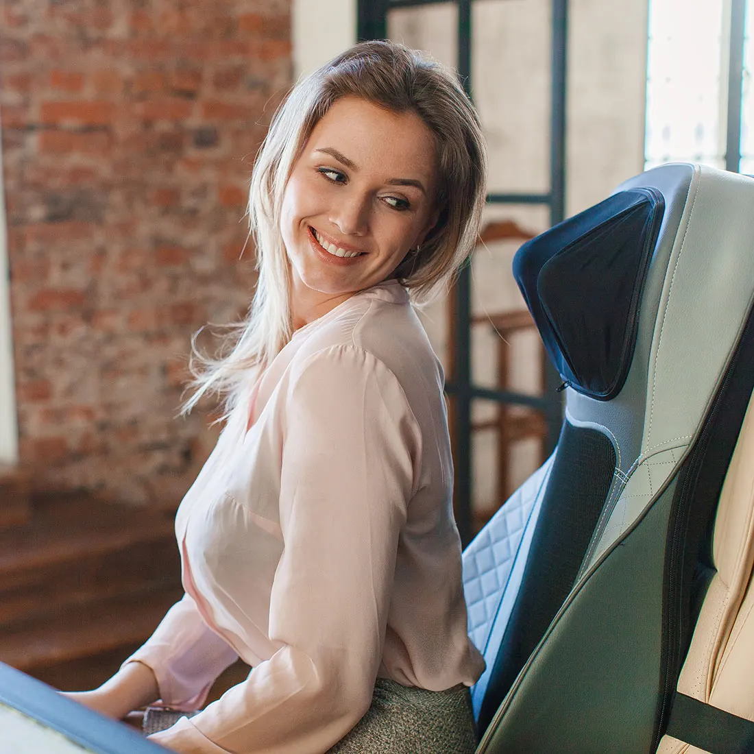 Whole Vibration Car Seat Massage Cushion with Heating Function for Car Home Office Use, Full Body Massage Mat