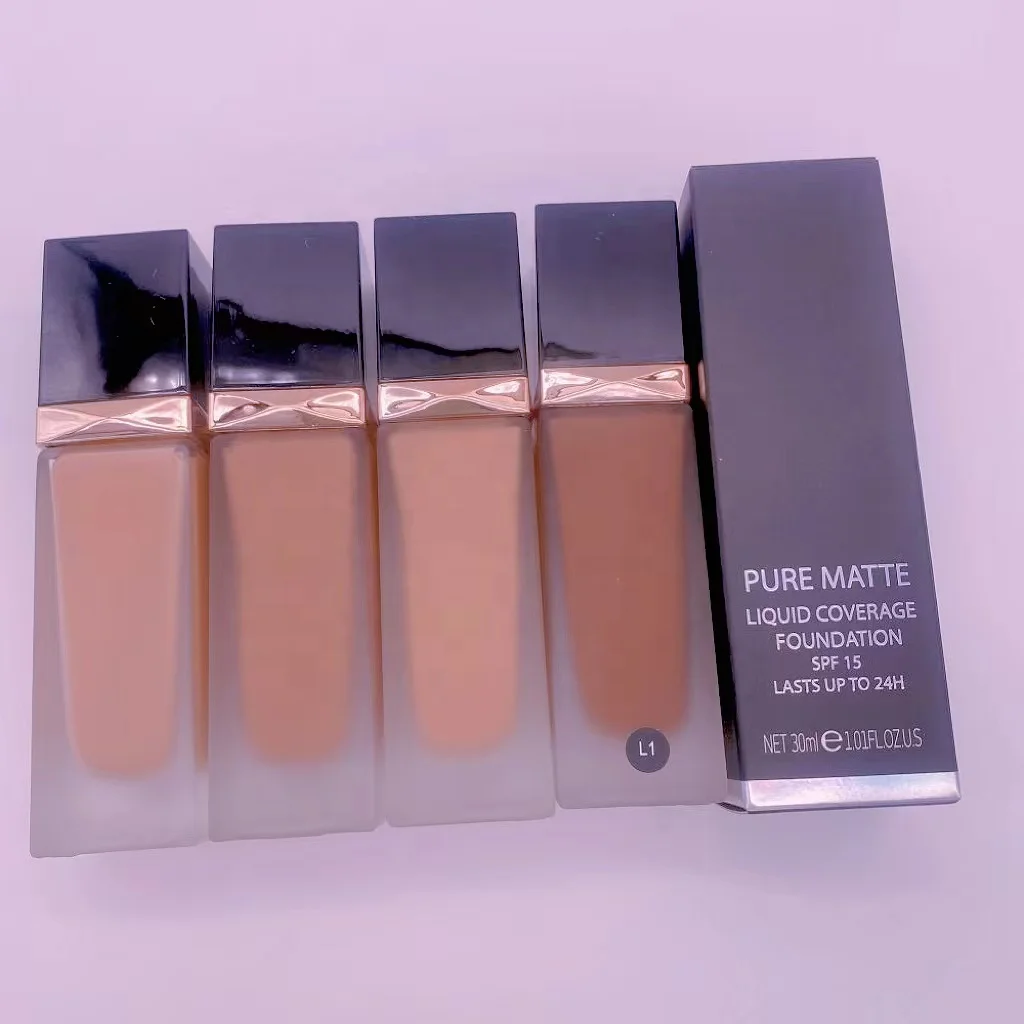 Full Coverage Liquid Foundation Private Label Face Makeup Matte Foundation Waterproof Long Lasting with SPF15 Foudnation