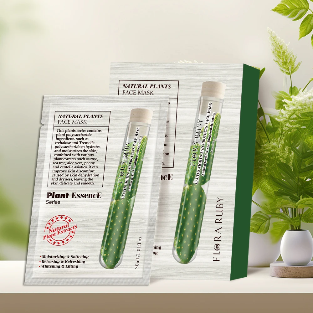 Wholesale Cosmetic Natural Plants Face Sheet Masks Moisturizing Collagen Tea Tree Hydrating Facial Mask