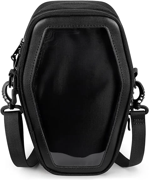 2024 Custom unique  Ita Bag Backpack Gothic Coffin Shape Fashion Purses and Handbags Halloween JK Bags Detachable Cross Straps