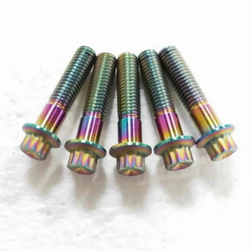 Factory supply golden color Racing Car 12point flange titanium bolts