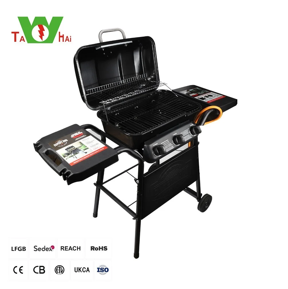 Outdoor Gas Counter Top Camping Gas Grill Garden Outdoor Portable Barbecue Trolley Charcoal Bbq Grill Oven With Wheels