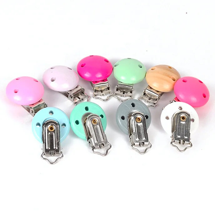 Nipple Chain Teeth Accessories For Three Holes Of Color Round Wooden Baby Pacifier Clip Nipple