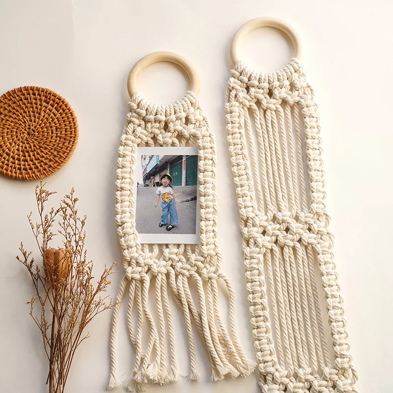 Boho Handmade Gift Polaroid Holder Macrame Photo Display Hanger Picture Frame Wall Hanging