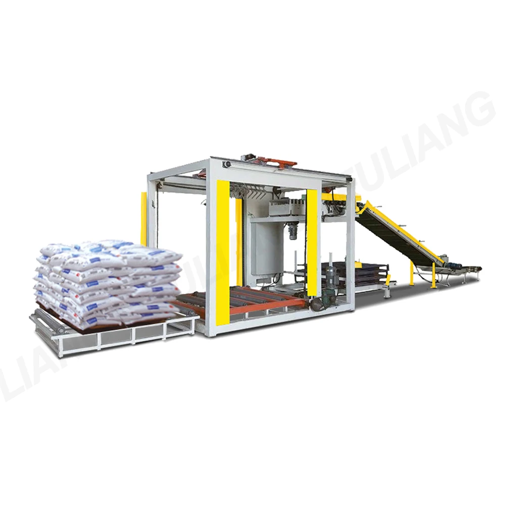 High Level Automatic Stacking Pallet Palletizing Robot Bag Palletizer Machine For Cements Fertilizers Rice Flour