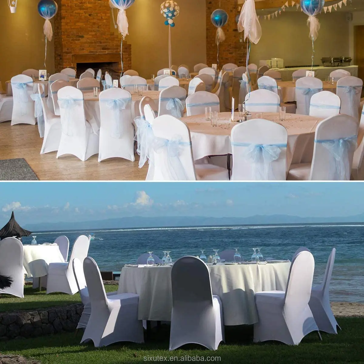 Premium quality housse de chaise de mariage Solid Color spandex stretch coprisedile wedding chair cover