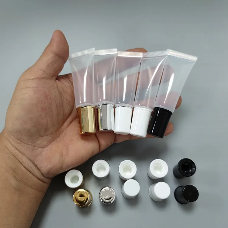 Customized logo10g hot-selling transparent hose PE plastic pipe eye cream packaging pipe trial pack 10ml extruded plastic hose