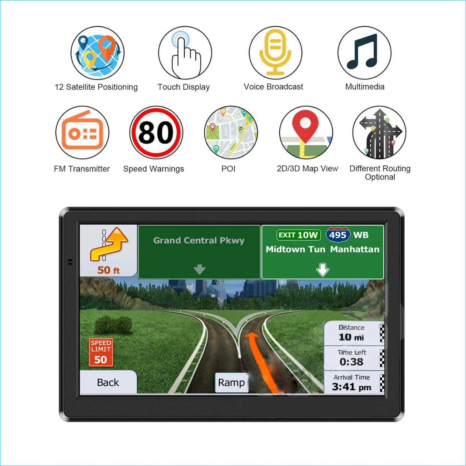 Hot Sale 7 Inch HD Touch Screen Car Navigation GPS Device Universal 1200mAh Vehicle GPS Tracker