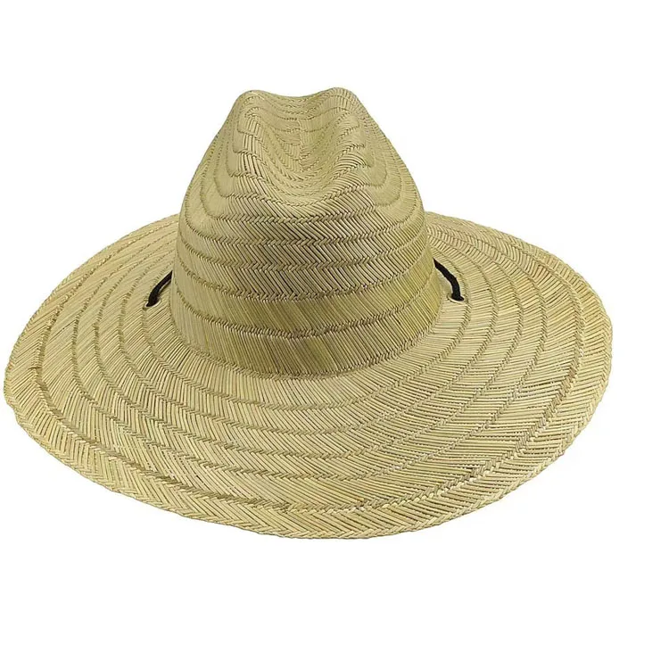 Wholesale Summer Lifeguard Straw Hat Under Fishing Custom Printing America Sombrero Beach Hat Surf Straw Hat With logo