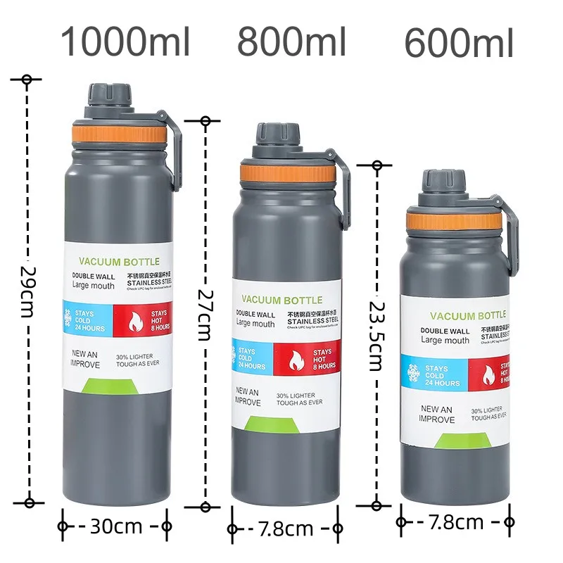 Hot Sell 0.6L 0.8L 1L Double Wall Stainless Steel Vacuum Insulated Leak Proof Thermos Water Bottles with Tea Filter  Custom Logo