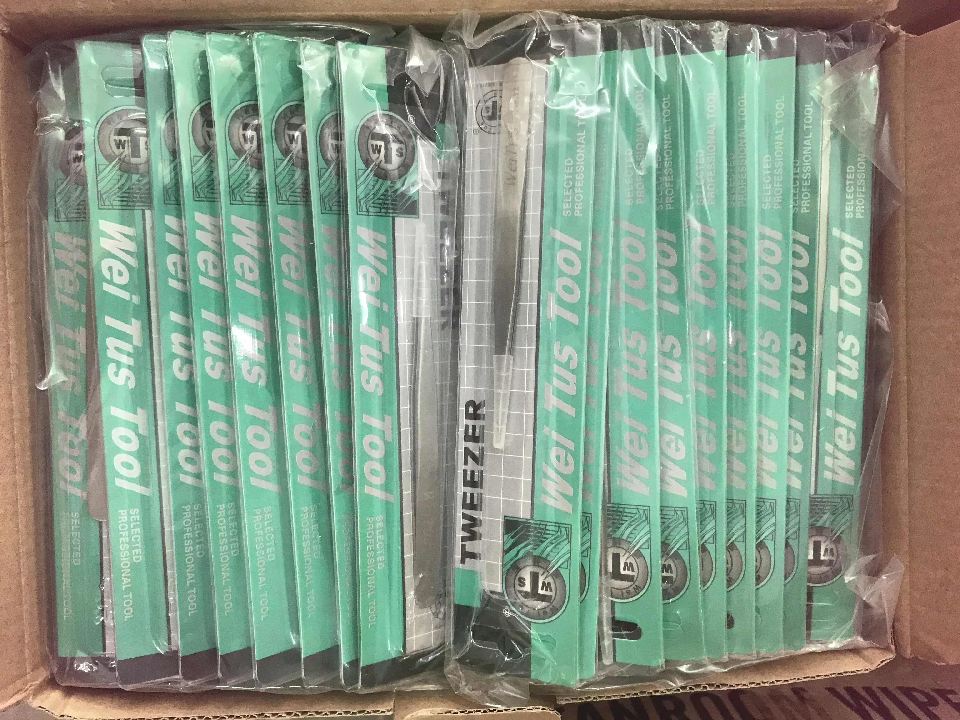 Economic Wei Tus Tool Industrial Pointed Curved Precision Stainless Steel Tweezers for Electronic Assembly