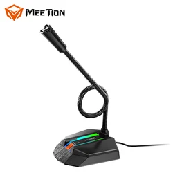 MeeTion MC15 Gaming USB Pre RGB Gaming Conference Microphone Desktop Rohs Best Seller With Stand For Conference