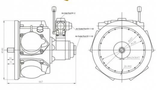 Air Motor HXHM18 22kw 650rpm pneumatic motor price