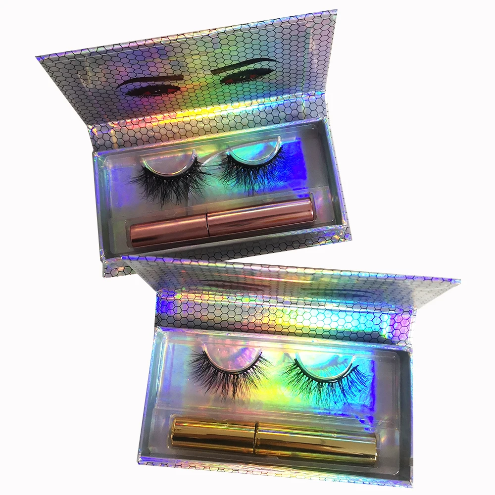 private label brand 5 pair False mink Eyelash magnetic eyelashes set vendor magnetic eyeliner distributor custom packaging