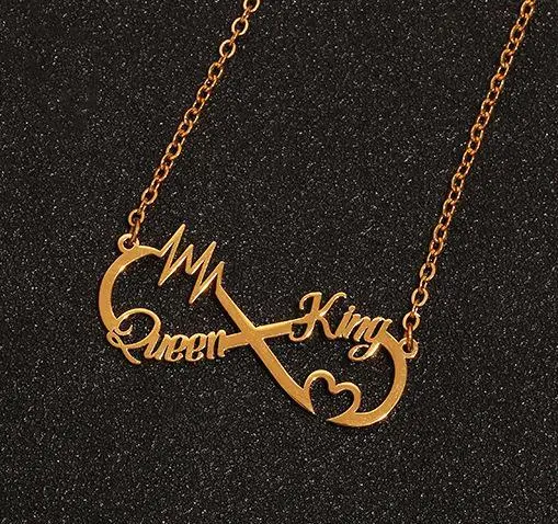 Love Heart Butterfly Design Stainless Steel Personalized Word Infinity Pendant Nameplate Necklace For Women