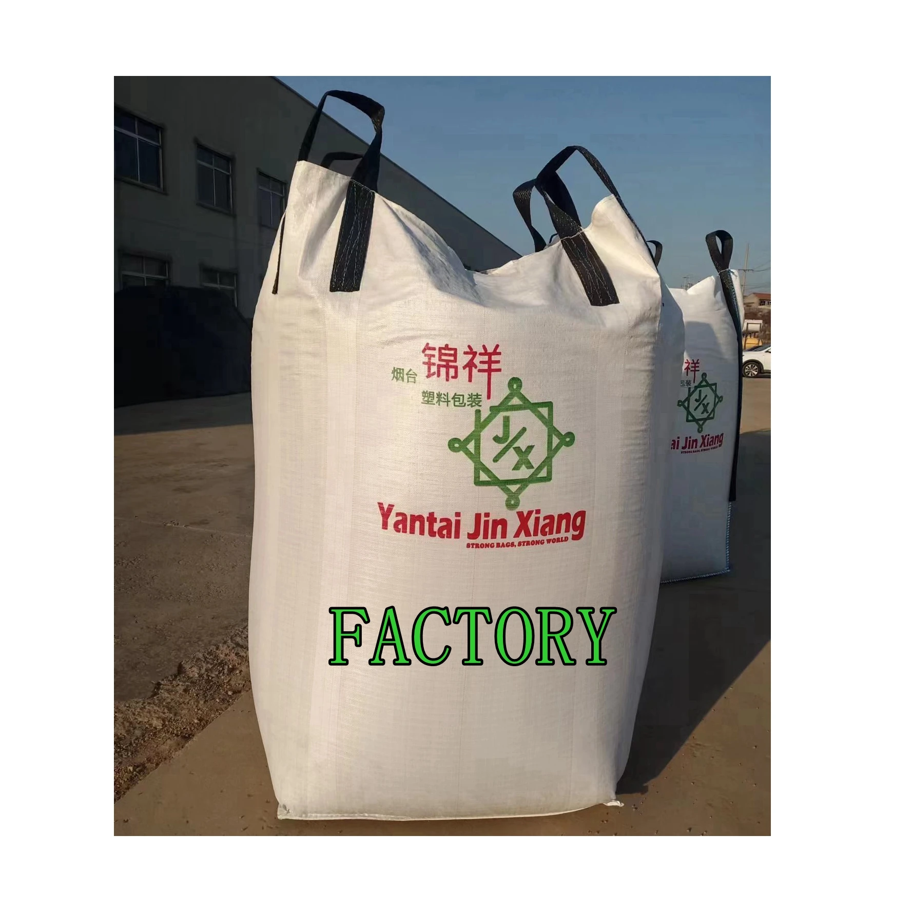 With Spout Bottom Option (Discharge) loop Option (Lifting) Baffle Jumbo Bag