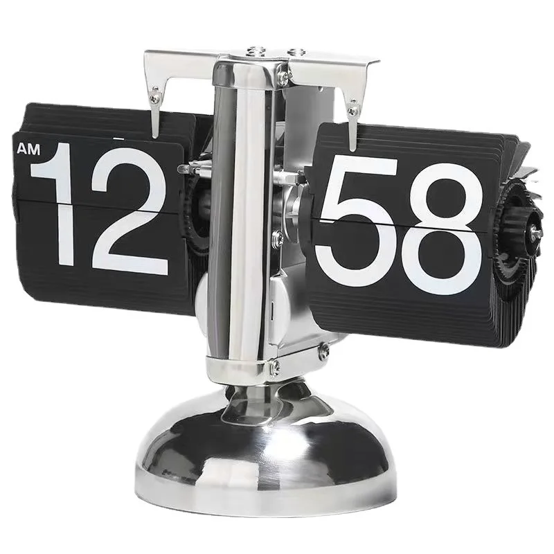 European style automatic page turning clock retro simple home living room clock small balance mechanical page turning clock