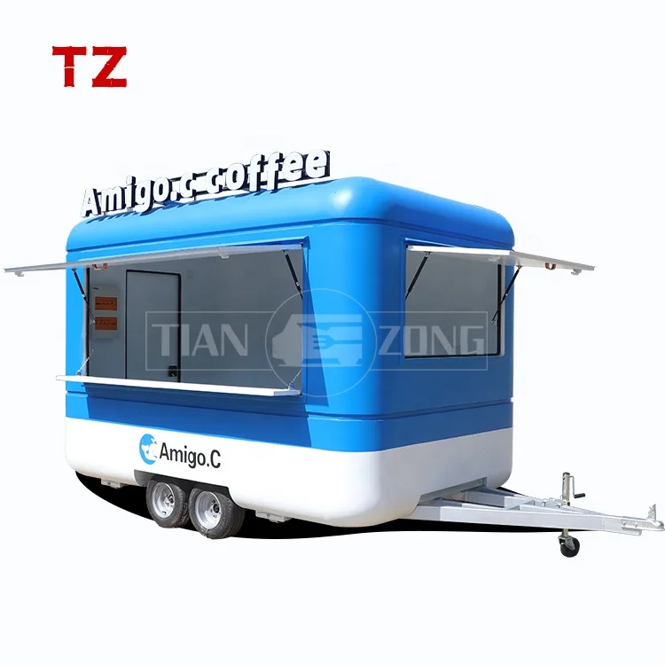 TIANZONG A10 airstream  food truck coffee catering steel concession airstream food trailer with full kitchen equipments